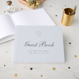 Libro De Visitas Lluvia de boda elegante azul náutico costero