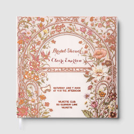 Libro De Visitas Lluvia de flores vintage para la novia