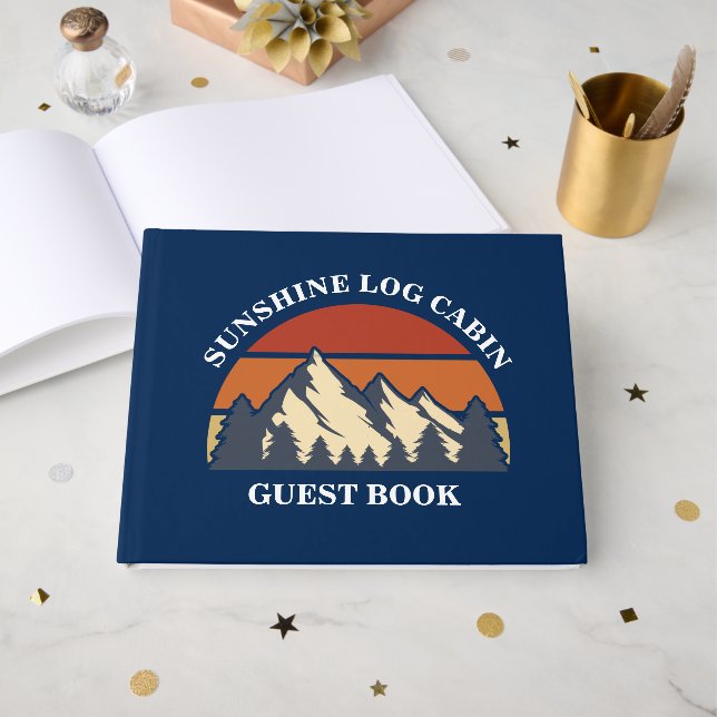 Libro De Visitas Log Cabin Mountain Vacation Rental Personalizado A (Anverso Abierto)