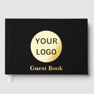 Libro De Visitas Logotipo y texto de la empresa Business Black and 