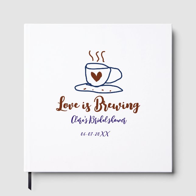 Libro De Visitas Love is Brewing marrón azul despedida de soltera a (Anverso)