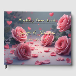 Libro De Visitas Love is in Bloom Pink Roses Elegant Wedding