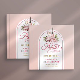 Libro De Visitas Lovely blush and gold petals prosecco guest book