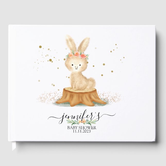 Libro De Visitas Lovely Bunny Rabbit wildlife farm forest (Anverso)