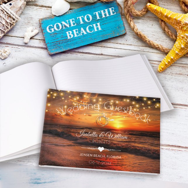 Libro De Visitas Luces de Cuerda de Playa de Puesta del Sol Elegant (Subido por el creador)