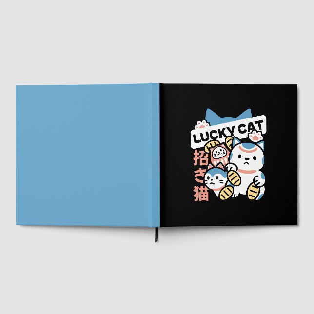 Libro De Visitas Lucky Cat Art – Maneki Neko with Gold Coin (Lleno)