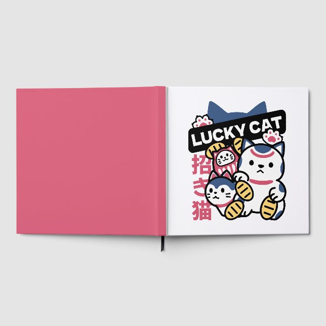 Libro De Visitas Lucky Cat Maneki Neko – Japanese Fortune Cat  (Lleno)