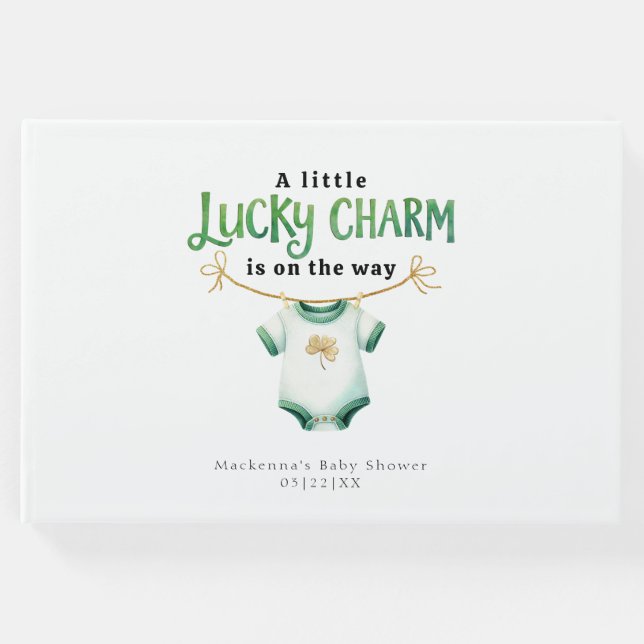 Libro De Visitas Lucky Charm Irish Baby Shower Guest Book (Anverso)