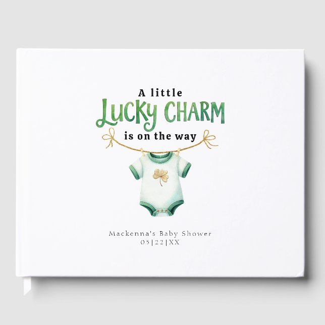 Libro De Visitas Lucky Charm Irish Baby Shower Guest Book (Anverso)