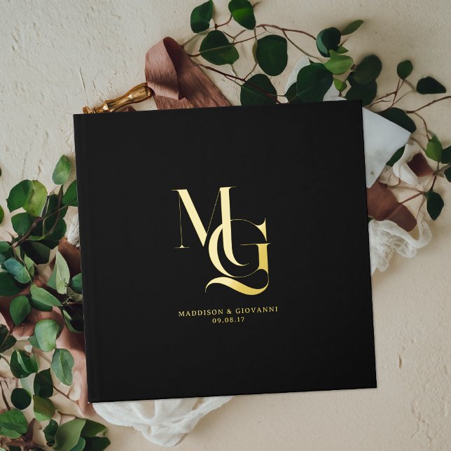 Libro De Visitas Lujo eterno | Boda mínimo de monograma (Subido por el creador)