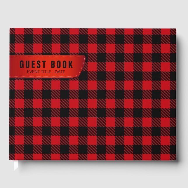 Libro De Visitas Lumberjack Buffalo Plaid Guest Book (Anverso)