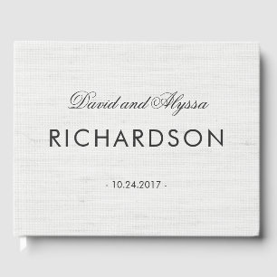 Libro De Visitas Luminosidad Gris con elegante texto negro