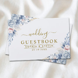 Libro De Visitas Luxurious Blue, White & Gold Wedding 