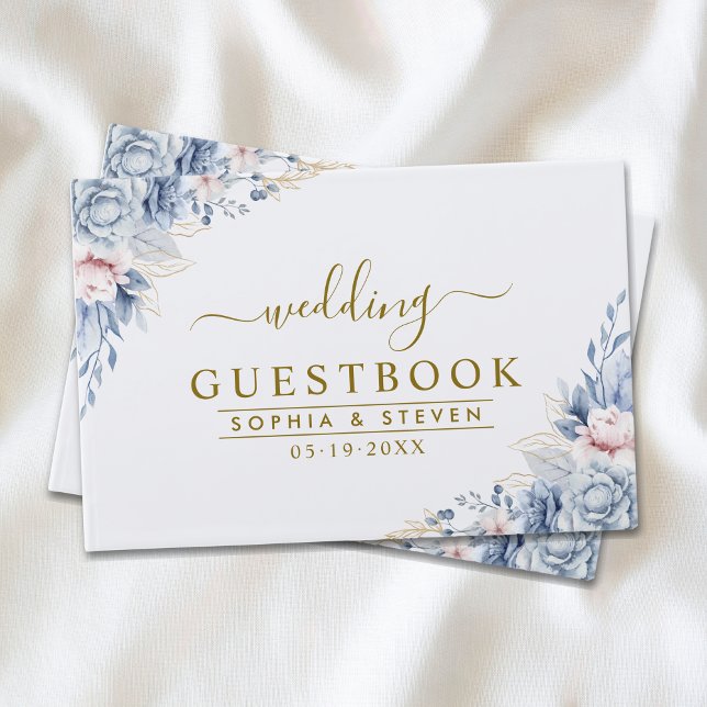 Libro De Visitas Luxurious Blue, White & Gold Wedding  (Subido por el creador)