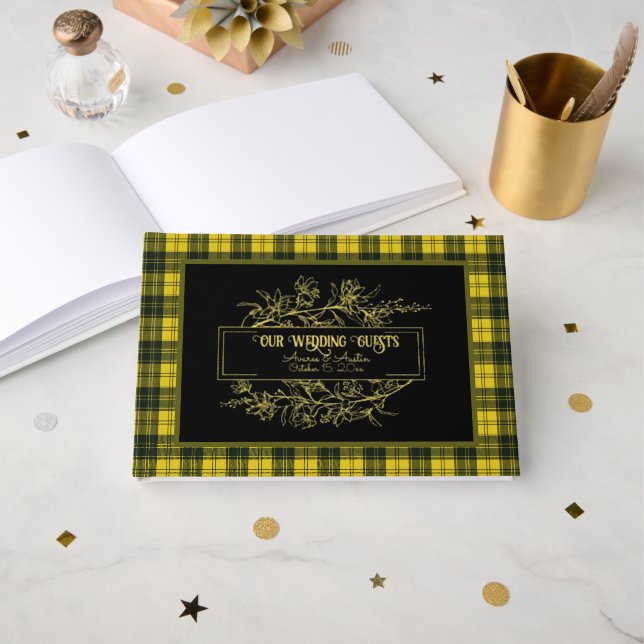 Libro De Visitas MacLachlan Vestido moderno original escocés Tartán (Anverso Abierto)