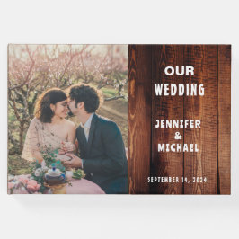 Libro De Visitas Madera rústica foto de campo rural Boda