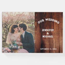 Libro De Visitas Madera rústica foto de campo rural Boda