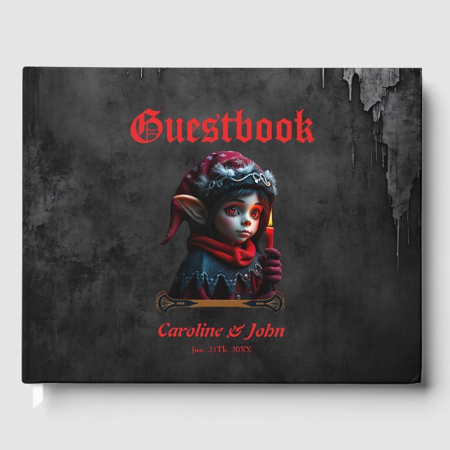 Libro De Visitas Magia del elfo gótico bajo la luna llena. (Anverso)