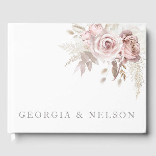 Libro De Visitas Magnífico Boda floral de Rubor