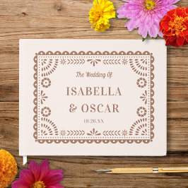 Libro De Visitas Magnífico Boda Neutral de la Moda Papel Picado