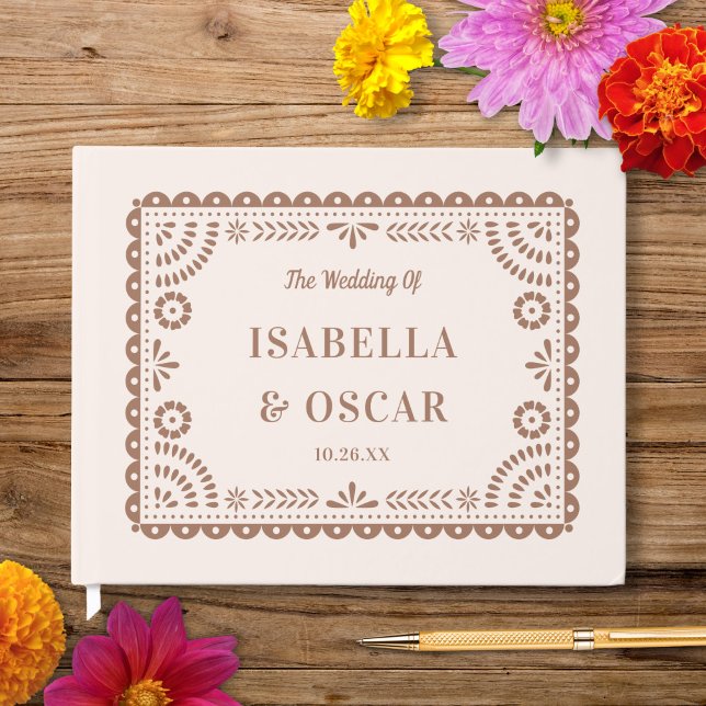 Libro De Visitas Magnífico Boda Neutral de la Moda Papel Picado (Subido por el creador)