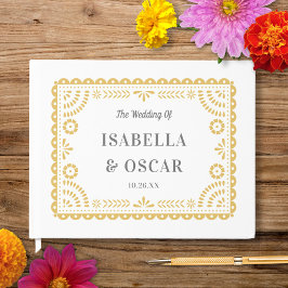Libro De Visitas Magnífico Boda Neutral de la Moda Papel Picado