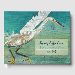 Libro De Visitas Magnífico Egret Shorebird Beach House