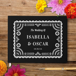Libro De Visitas Magnífico Ornate Papel Picado Boda negro