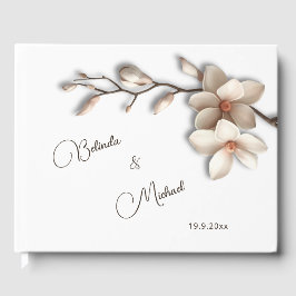 Libro De Visitas Magnolia Flor 3D | Boda