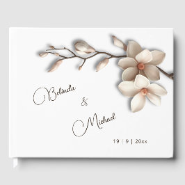 Libro De Visitas Magnolia Flor 3D | Boda