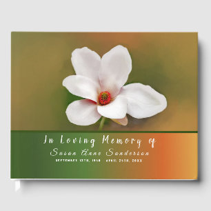 Libro De Visitas Magnolia Flower Funeral Memorial Guest Book
