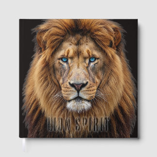 Libro De Visitas Majestic Lion Face with Blue Eyes | Wildlife Anima