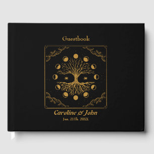 Libro De Visitas Majestuoso árbol dorado de la vida