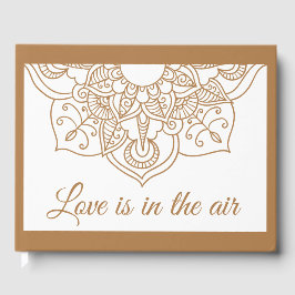 Libro De Visitas Mandala Brown Boho Boho Boda india moderna de cose