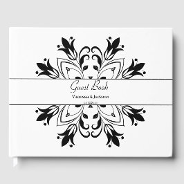 Libro De Visitas Mandala floral negra