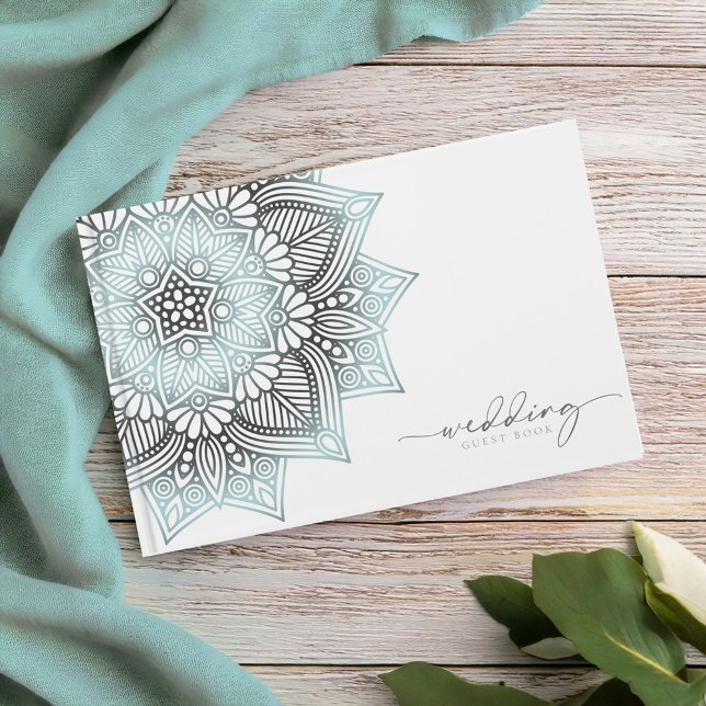 Libro De Visitas Mandala Lace Boda Lt. Blue ID968 (Subido por el creador)