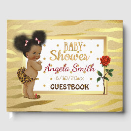 Libro De Visitas Manual de Baby Shower de Gold Sparkle