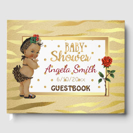 Libro De Visitas Manual de Baby Shower de Gold Sparkle
