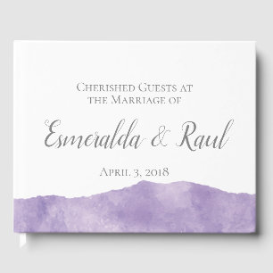 Libro De Visitas Manual de Boda de Lavender Watercolor