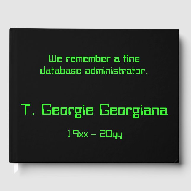 Libro De Visitas Manual de Condolencias del Administrador de Bases  (Anverso)