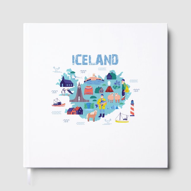 Libro De Visitas mapa de Islandia (Anverso)