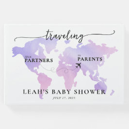 Libro De Visitas Mapa rosa de viajes de socios a padres