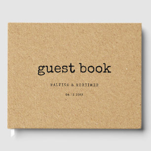 Libro De Visitas Máquina Minimalista de vintage Kraft Color Boda