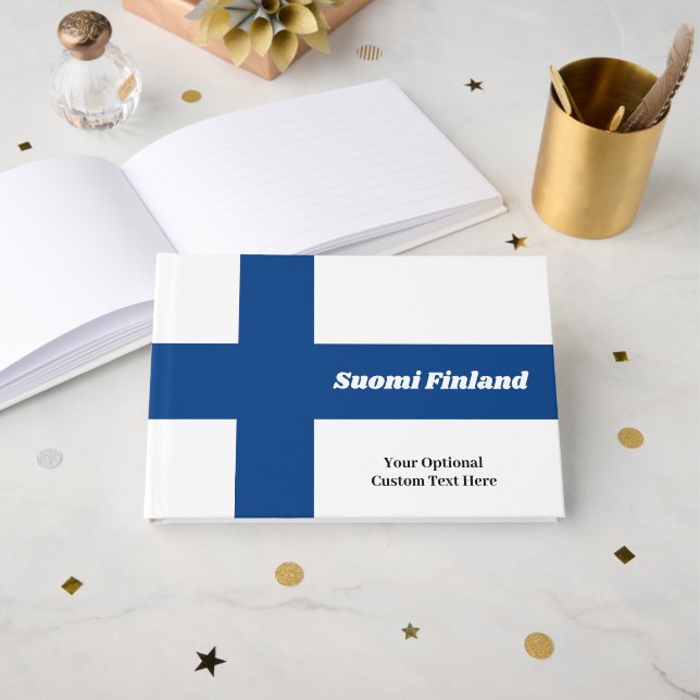 Libro De Visitas Marca finlandesa de texto de personalizado (Anverso Abierto)