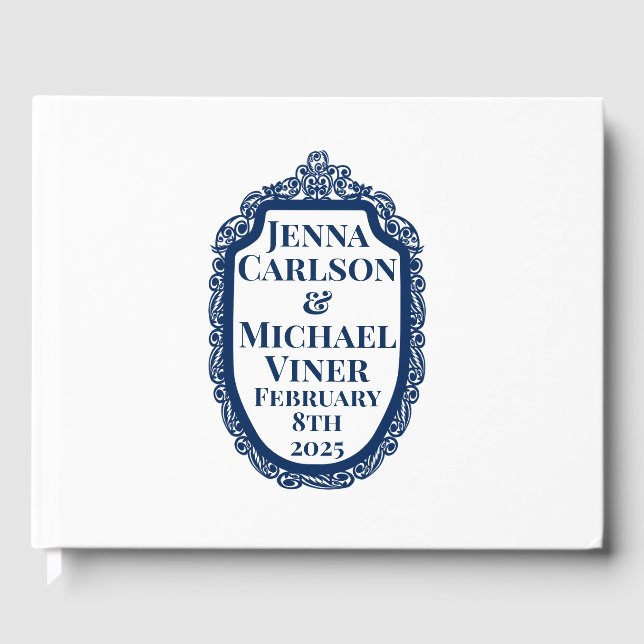 Libro De Visitas Marco de imagen eduardiano azul (Anverso)