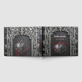 Libro De Visitas Marco de Rosa Gótica Elegante para Bodas