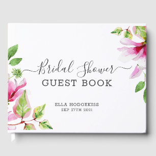 Libro De Visitas Marco floral de magnolia rosa