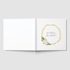 Libro De Visitas Marco Floral Rosa Blanca de Lujo