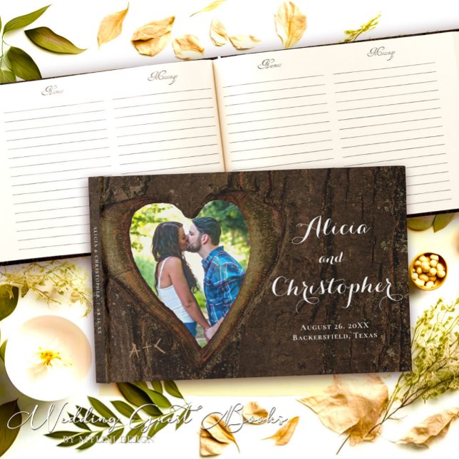 Libro De Visitas Marco fotográfico de Wood Heart, Boda ruso (Subido por el creador)