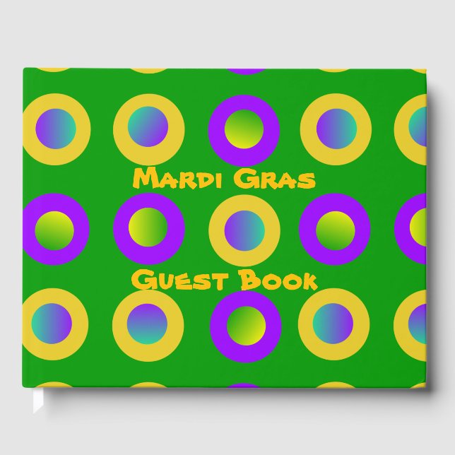 Libro De Visitas Mardi Gras Polka Dots (Anverso)